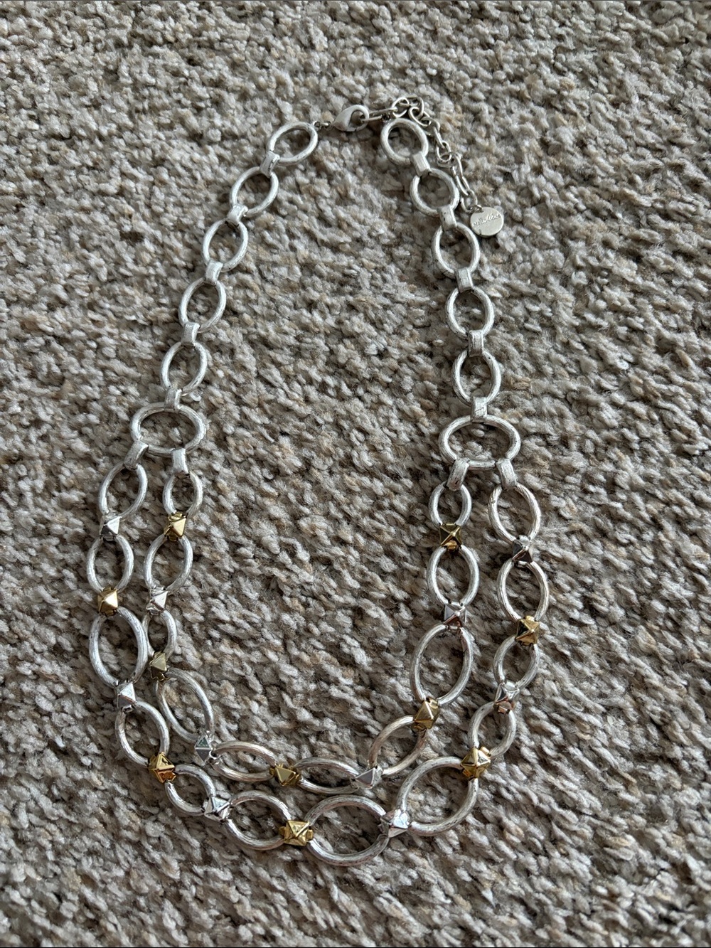 Silver and Gold Tone Multi-Link Necklace